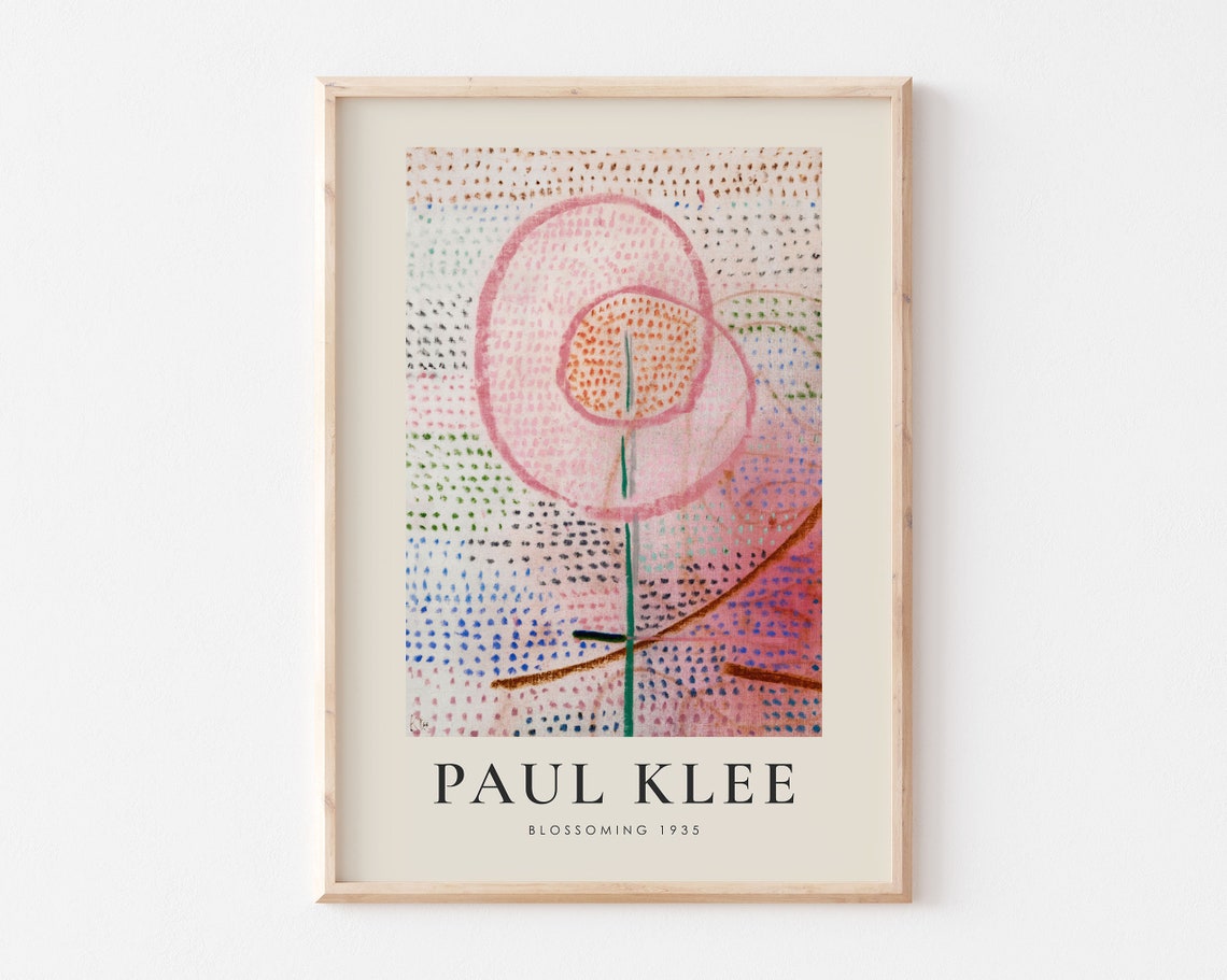 Paul Klee Blossoming 1935 Pink Abstract Pointillist Flower Poster