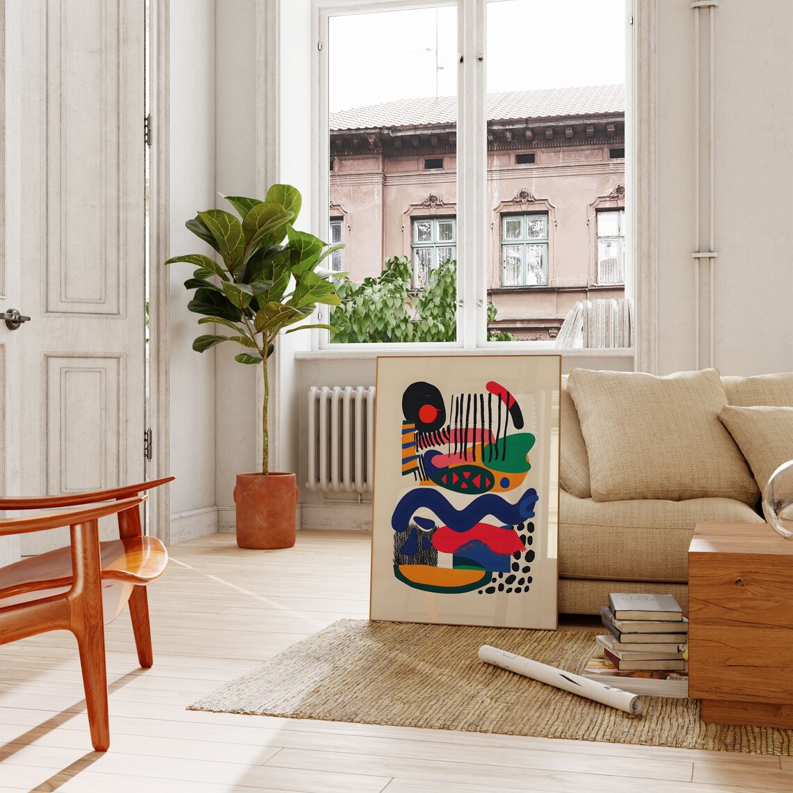 Eclectic Maximalist Colorful Abstract Collage Modern Art Poster - Image 2