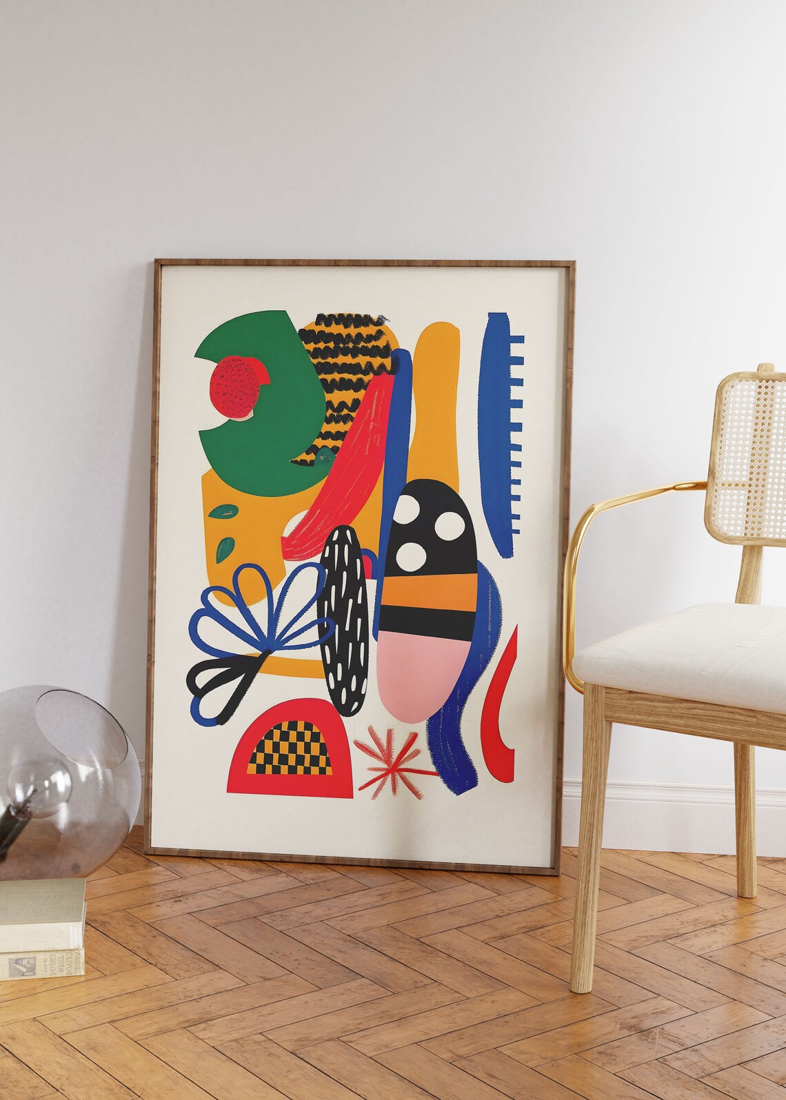 Matisse Style Colorful Abstract Organic Shapes Papercut Art Poster - Image 2