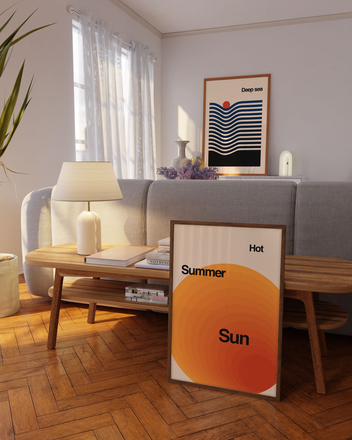 Hot Summer Sun Retro Orange Gradient Minimalist Typography Poster - Image 2