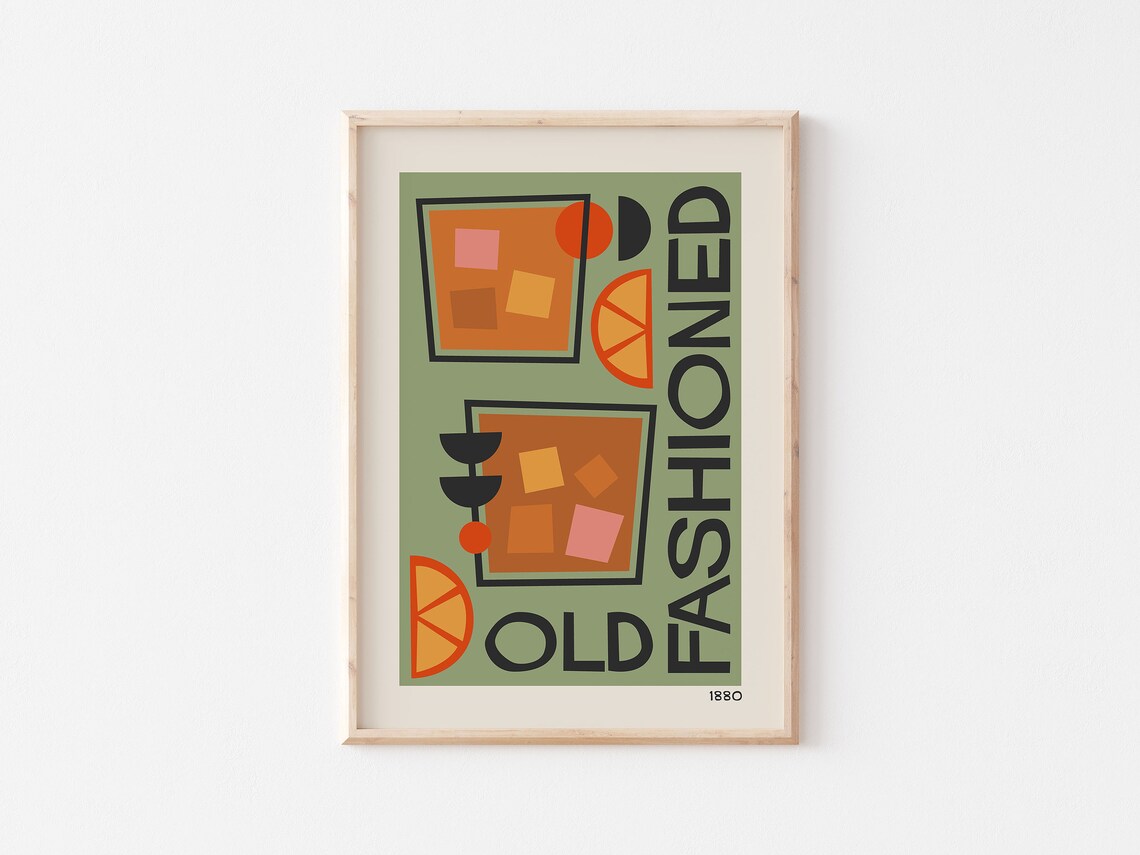 Old Fashioned Cocktail Retro Kitchen Poster - Image 2