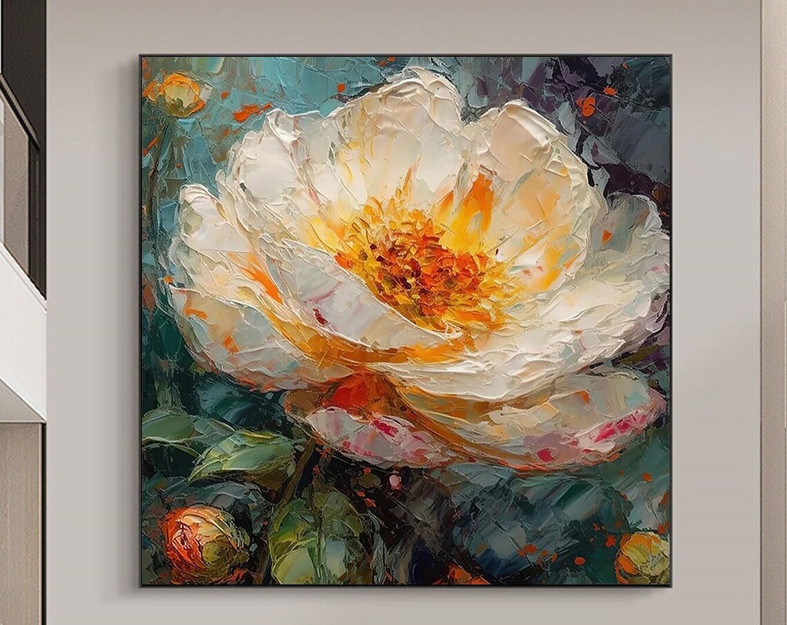 Abstract Floral Boho Oil-Painting-Style Art Print