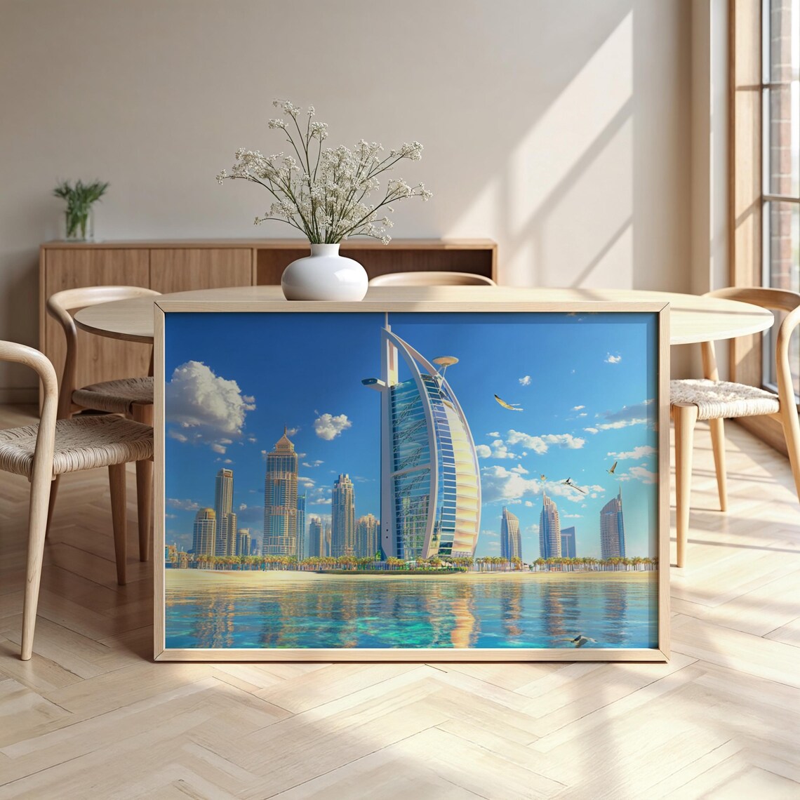 Dubai Cityscape Framed Poster Luxurious Design Ready To Hang Art
