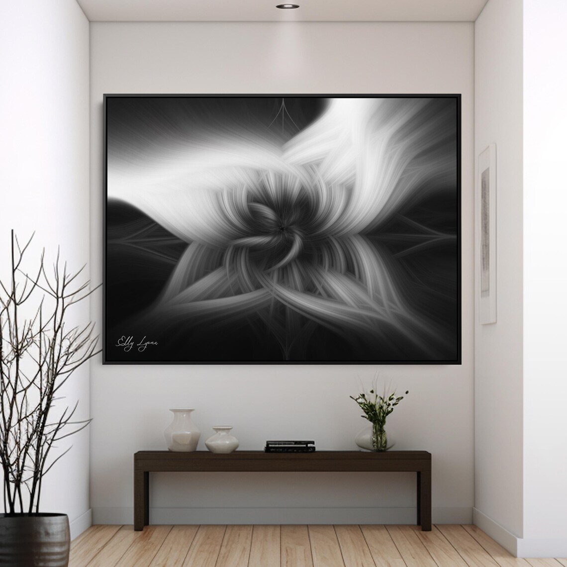 Abstract Black And White Modern Art Print