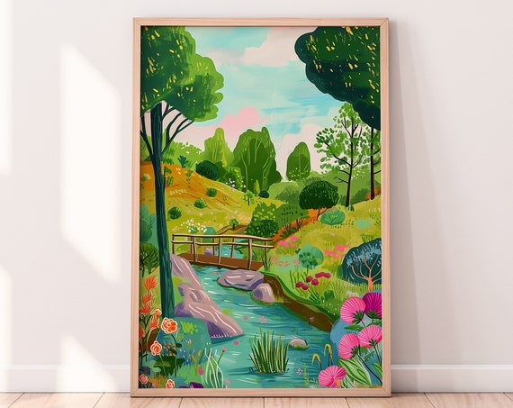 Garden Painting Floral Summer Wall Art Print