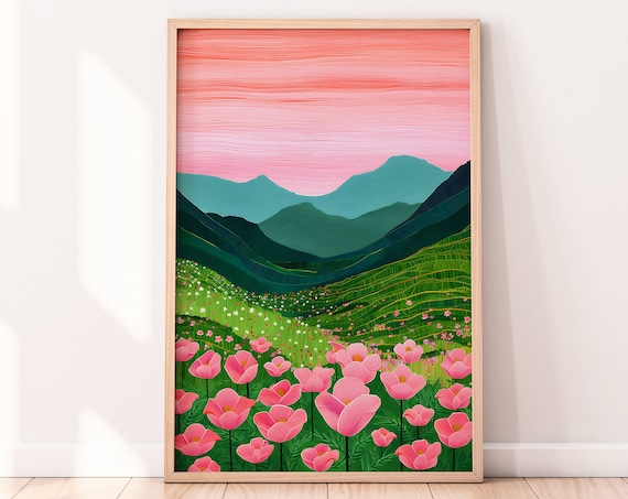 Wildflower Meadow Botanical Art Print, Cottagecore