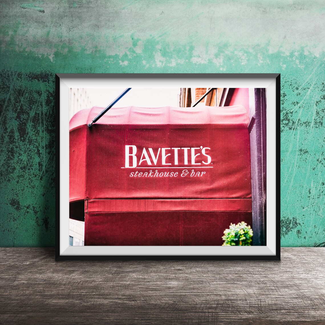 Bavette's Steakhouse and Bar Red Awning Sign Photography Poster
