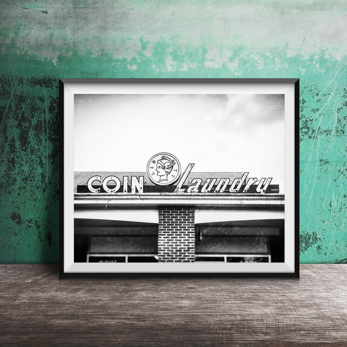 Coin Laundry Vintage Neon Sign Photography, Art Print - Image 2