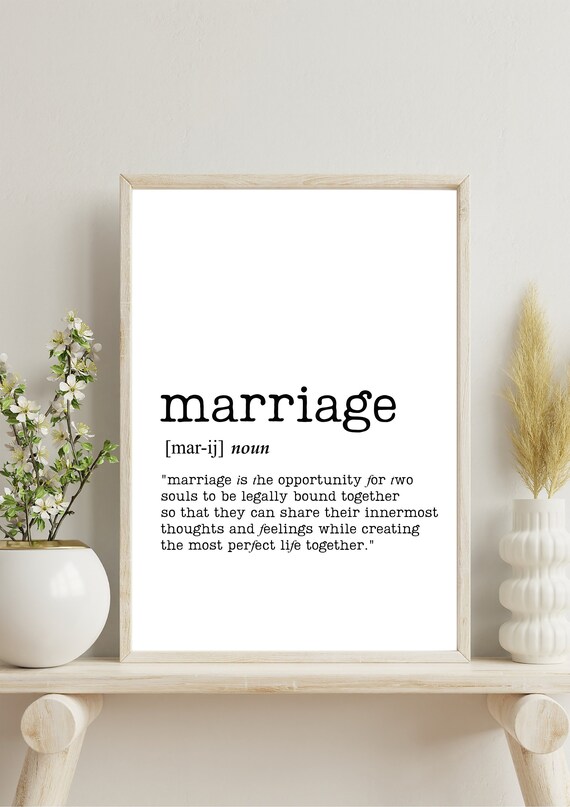 Marriage Word Definition Poster Print Urban Dictionary Word Meaning Funny Gifthome Decor Typographic Posters Wall Decor Prints