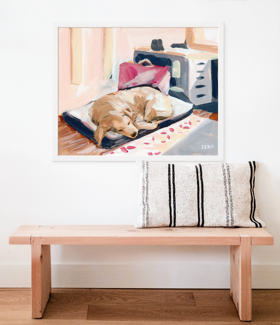 Dog Sleeping Art Print, Labrador Painting - Image 3