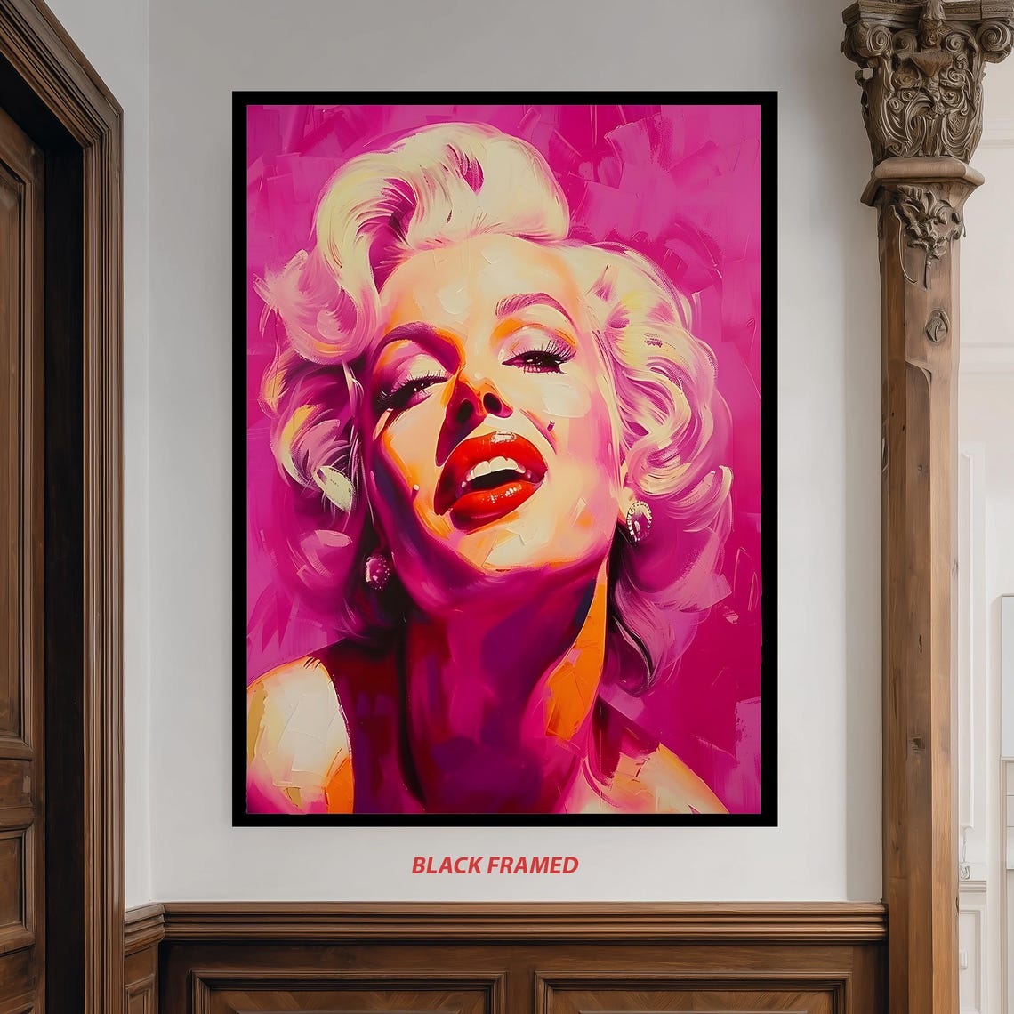 Marilyn Monroe Pop Art Portrait Vibrant Pink Retro Canvas Style Poster