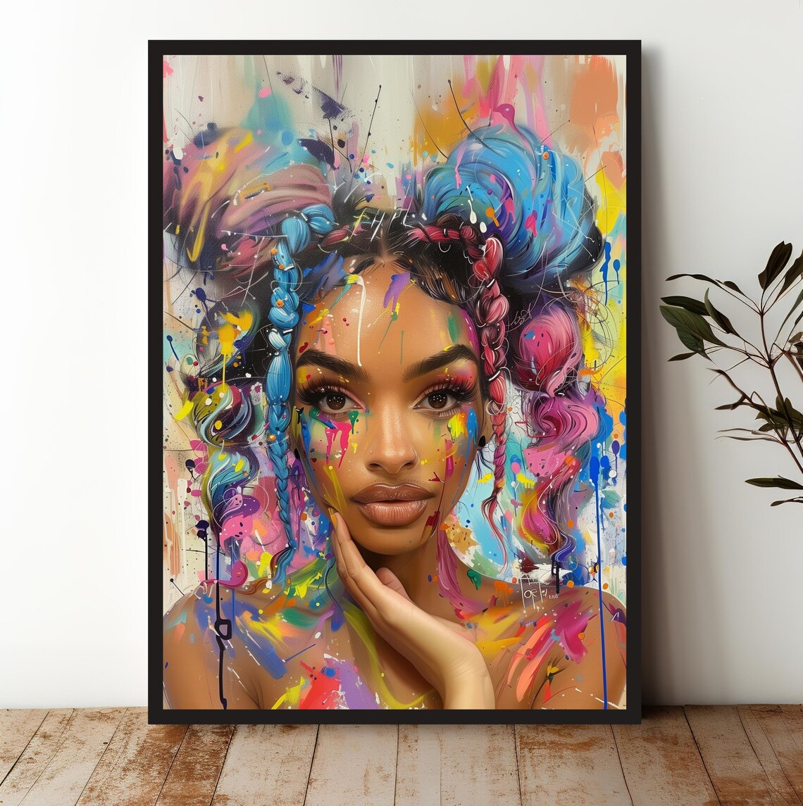 Colorful Makeup Studio Poster, Modern Beauty Decor