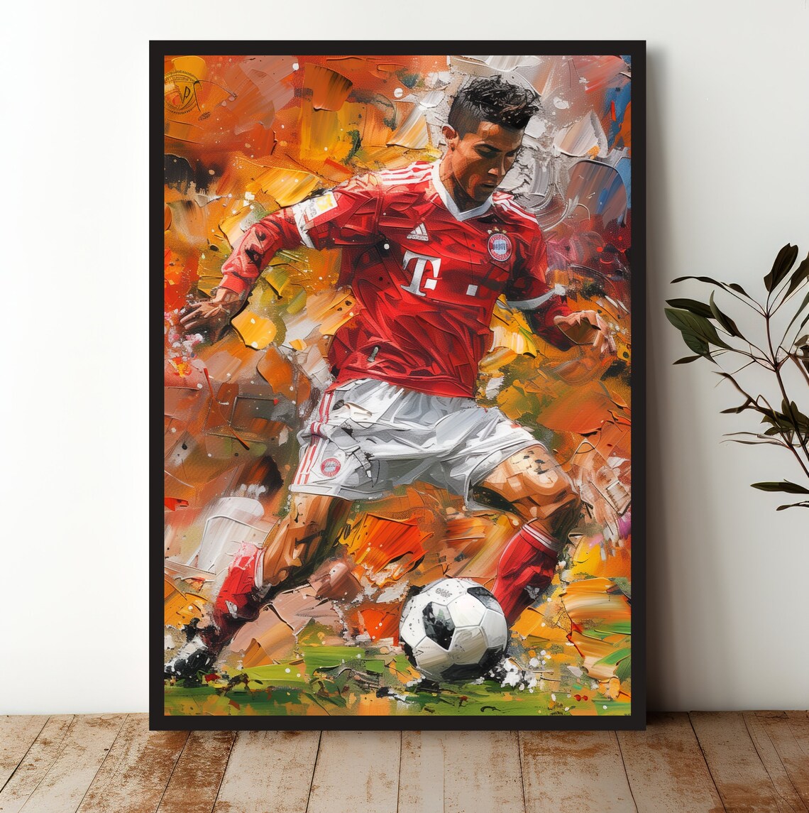 Cristiano Ronaldo Bayern Munich Action Painting Soccer Poster