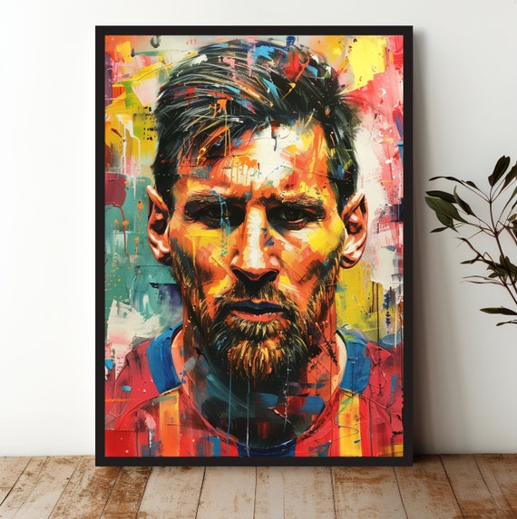 Vibrant Abstract Soccer Player Wall Art Poster Bold Sports Decor For Fans Athletes Museum Quality Prints Made In Usa