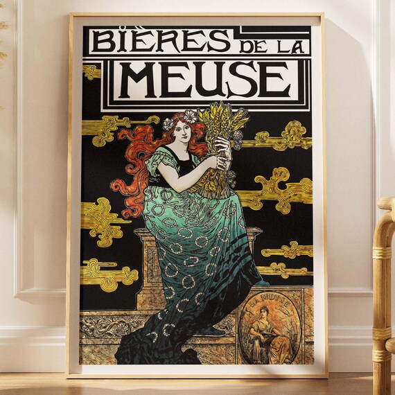 Vintage French Beer Poster, Bieres De La Meuse