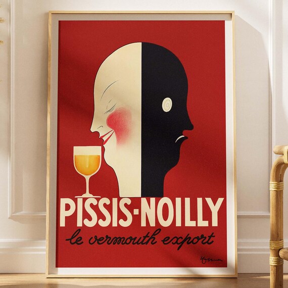 Pissis Noilly Le Vermouth Export Vintage French Drink Poster