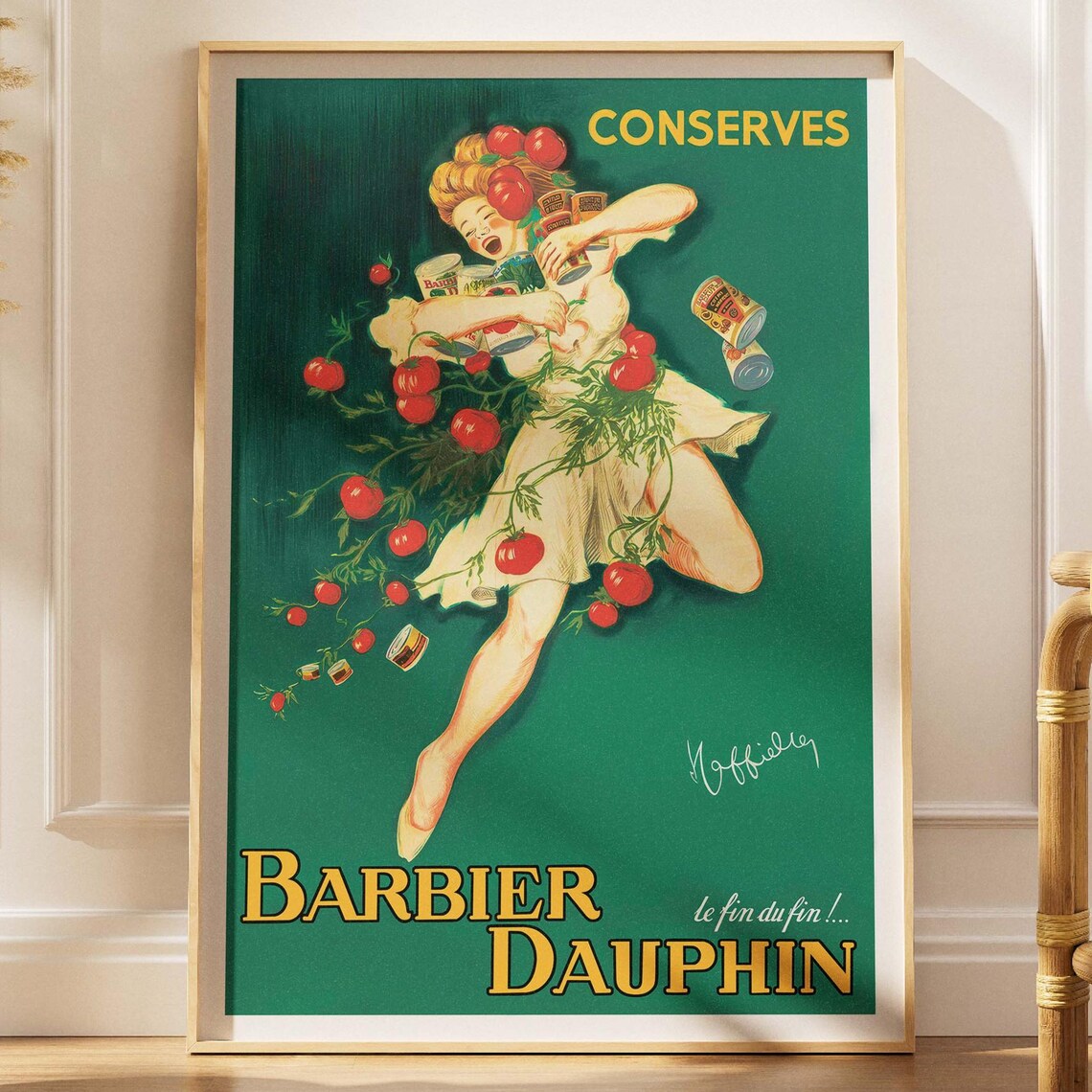 Barbier Dauphin Conserves Vintage French Tomato Can Ad Poster