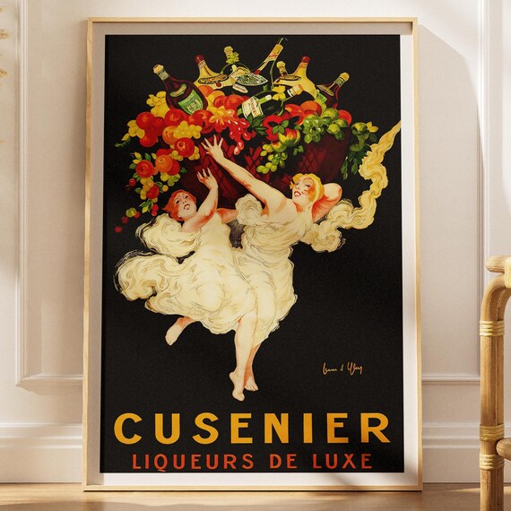 Vintage French Liqueur Advertising Poster, Retro Decor