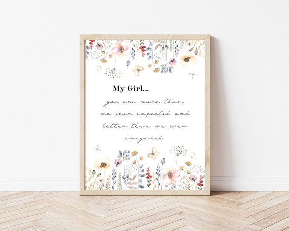 My Girl Nursery Quote, Girls Room Wall Art