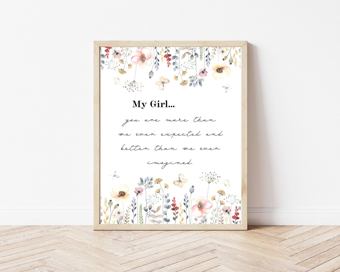 My Girl Nursery Quote, Girls Room Wall Art