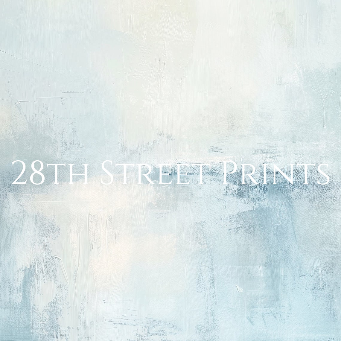Sky Blue Abstract Misty Clouds Minimalist Modern Painting Art Print - Image 3