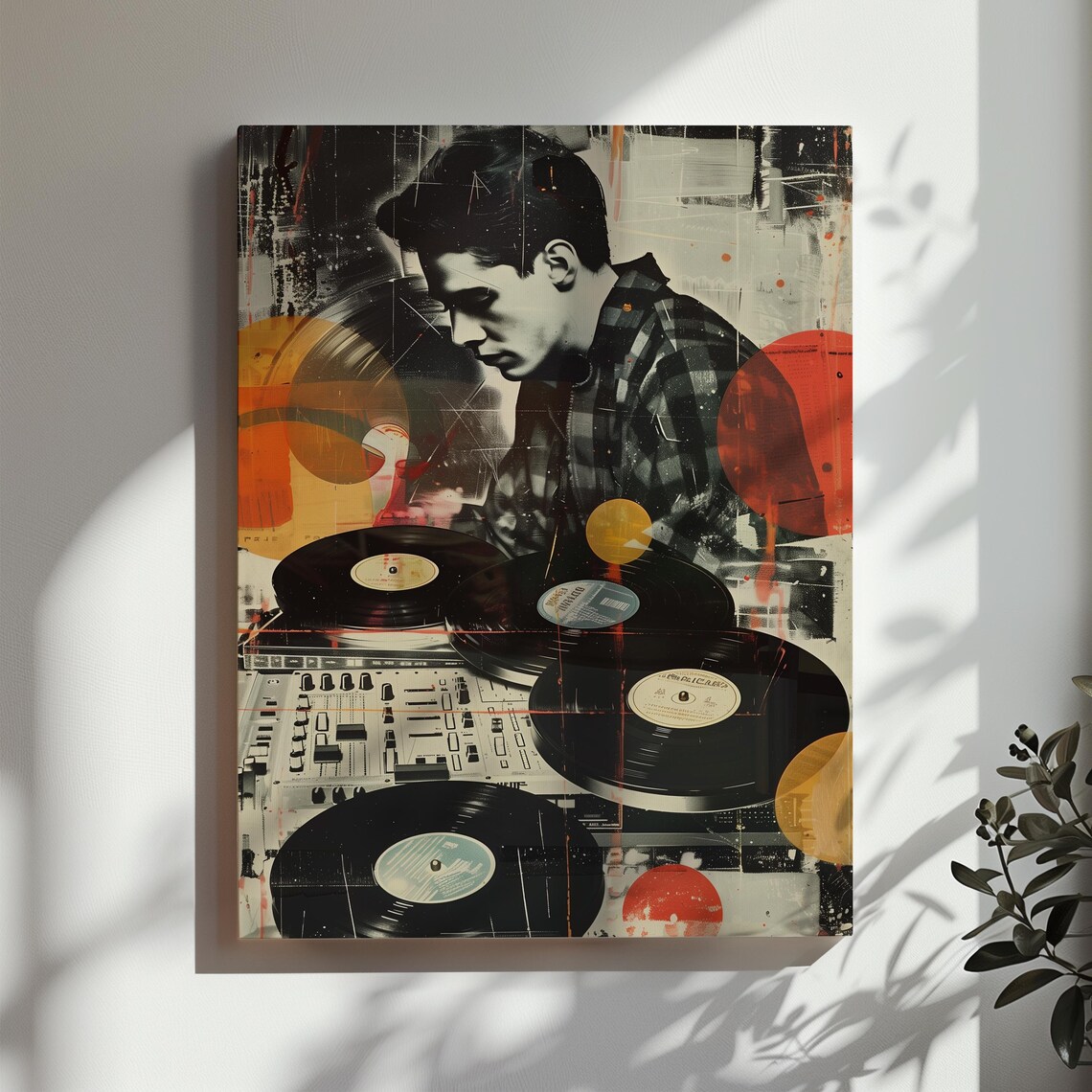 Vinyl Record DJ Vintage Collage Art Print - Image 3