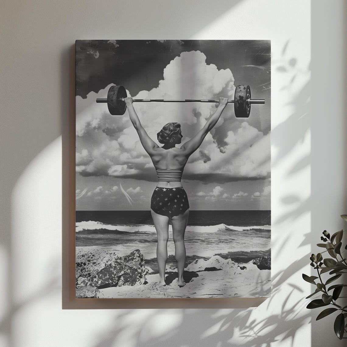 Gym Wall Art Strong Woman Weightlifitng Modern Home Gym Wall Decor Gift Idea Fitness Room Sports Home Decor - Image 2
