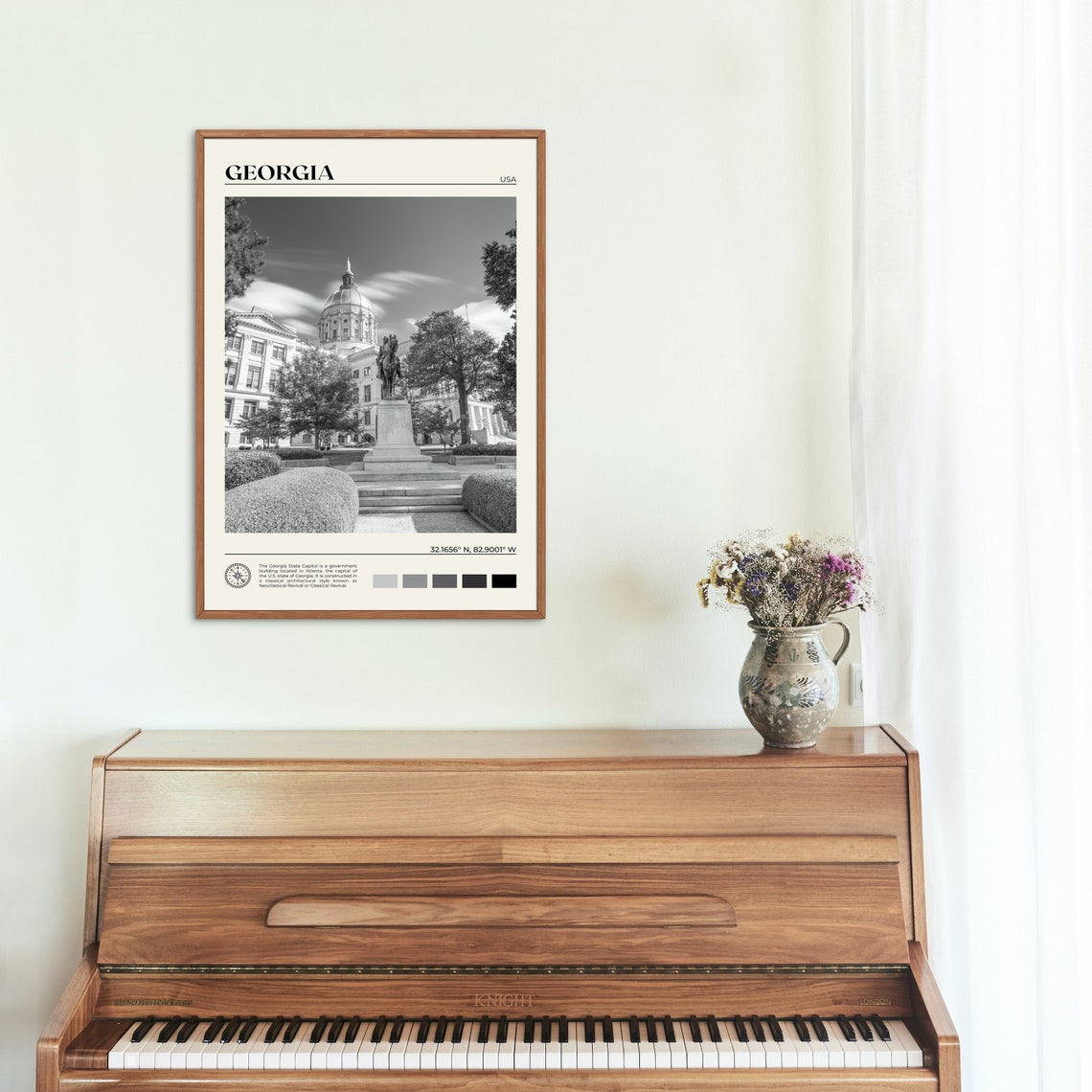 Black And White Georgia Print Georgia Wall Art Georgia Poster Georgia Photo Georgia Poster Print Georgia Wall Decor United States - Image 2
