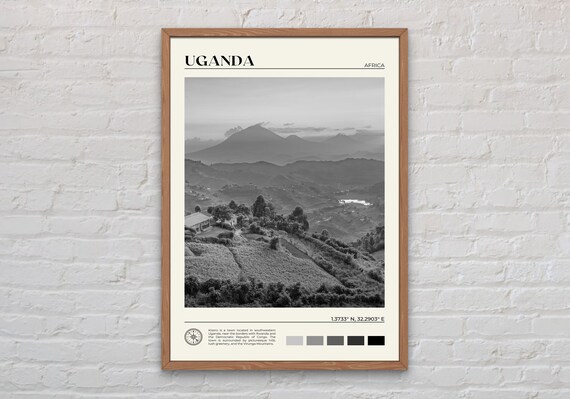 Black And White Uganda Print Uganda Wall Art Uganda Poster Uganda Photo Uganda Poster Print Uganda Wall Decor Kampala Africa Print
