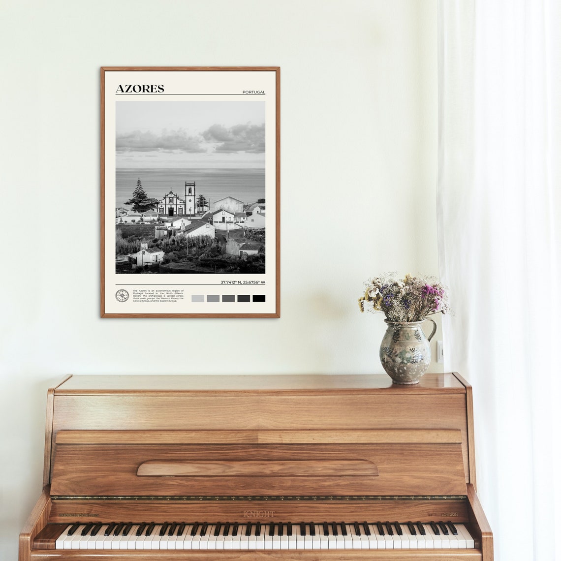 Black And White Azores Print Azores Wall Art Azores Poster Azores Photo Azores Poster Print Azores Wall Decor Portugal Poster Print - Image 2