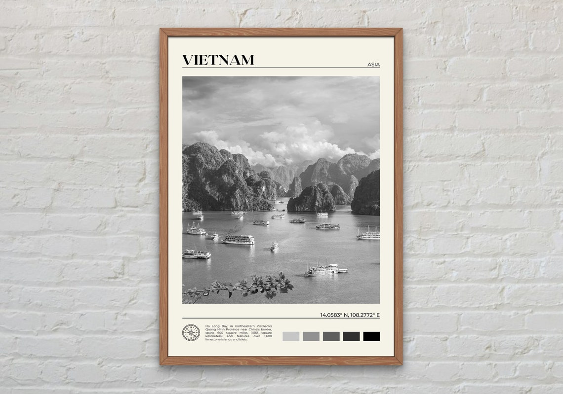 Black And White Vietnam Print Vietnam Wall Art Vietnam Poster Vietnam Photo Vietnam Poster Print Vietnam Wall Decor Asia Poster