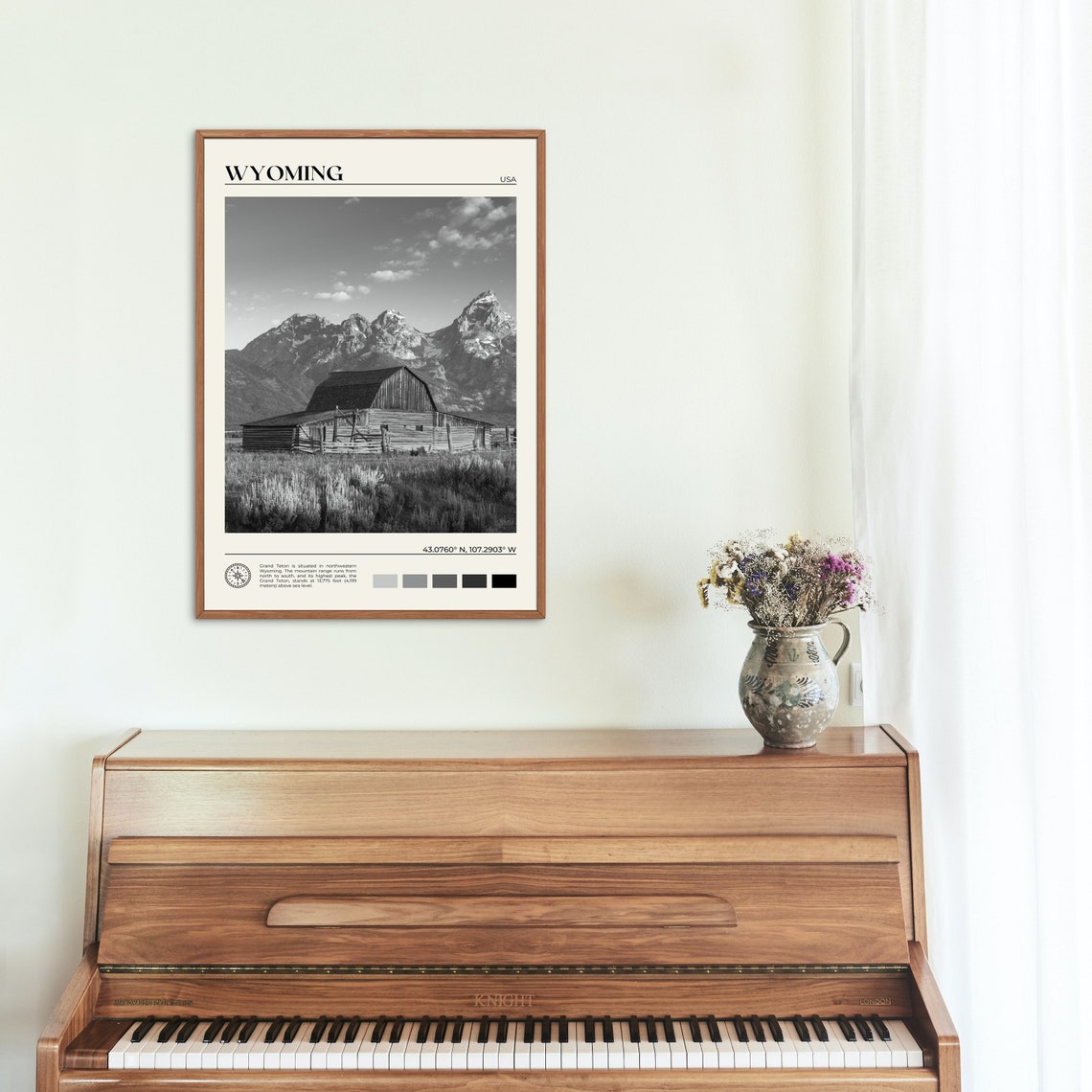 Black And White Wyoming Print Wyoming Wall Art Wyoming Poster Wyoming Photo Wyoming Poster Print Wyoming Wall Decor United States - Image 2