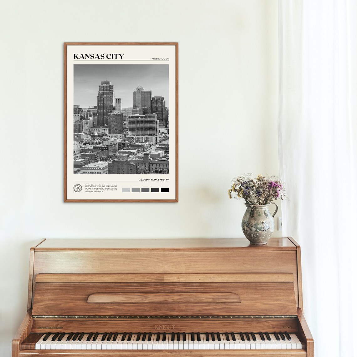 Kansas City Black and White Travel Poster - Image 2