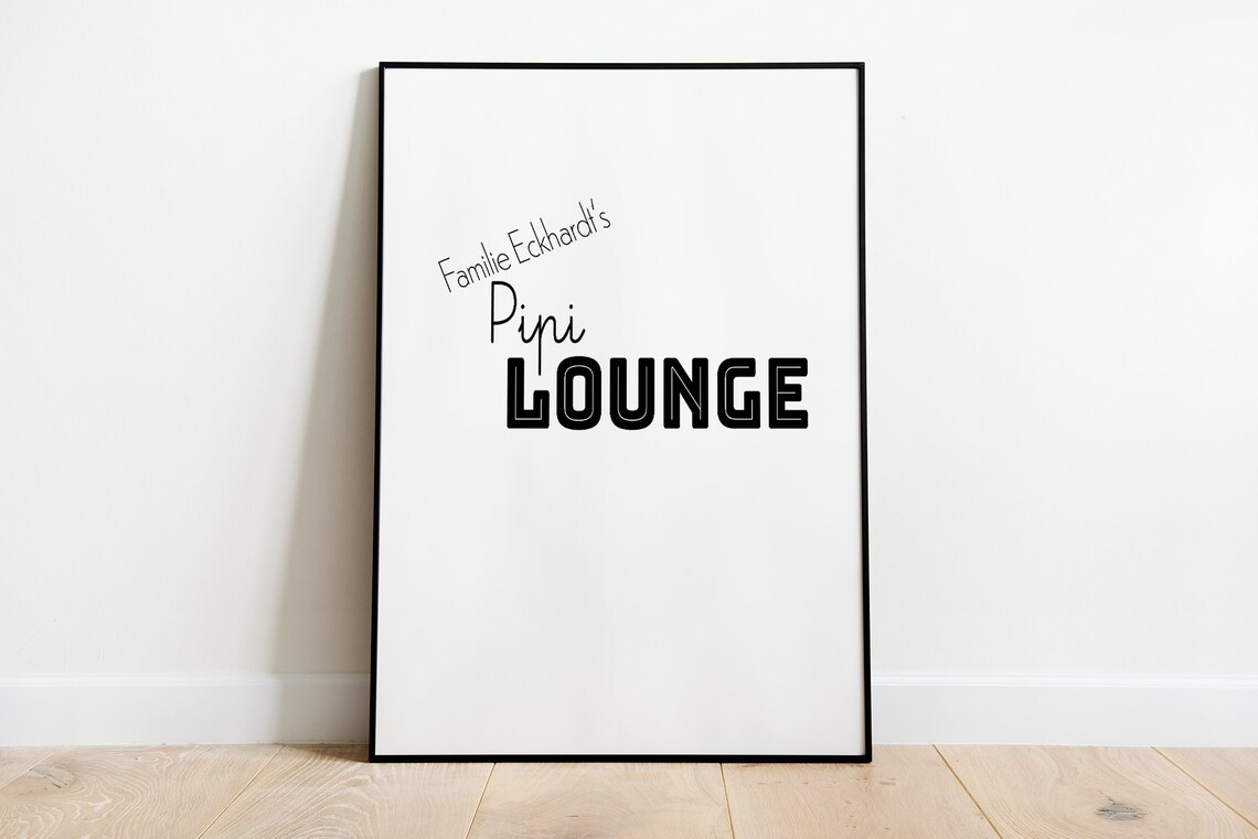 Personalized Pipi Lounge Poster for Bathroom Decor