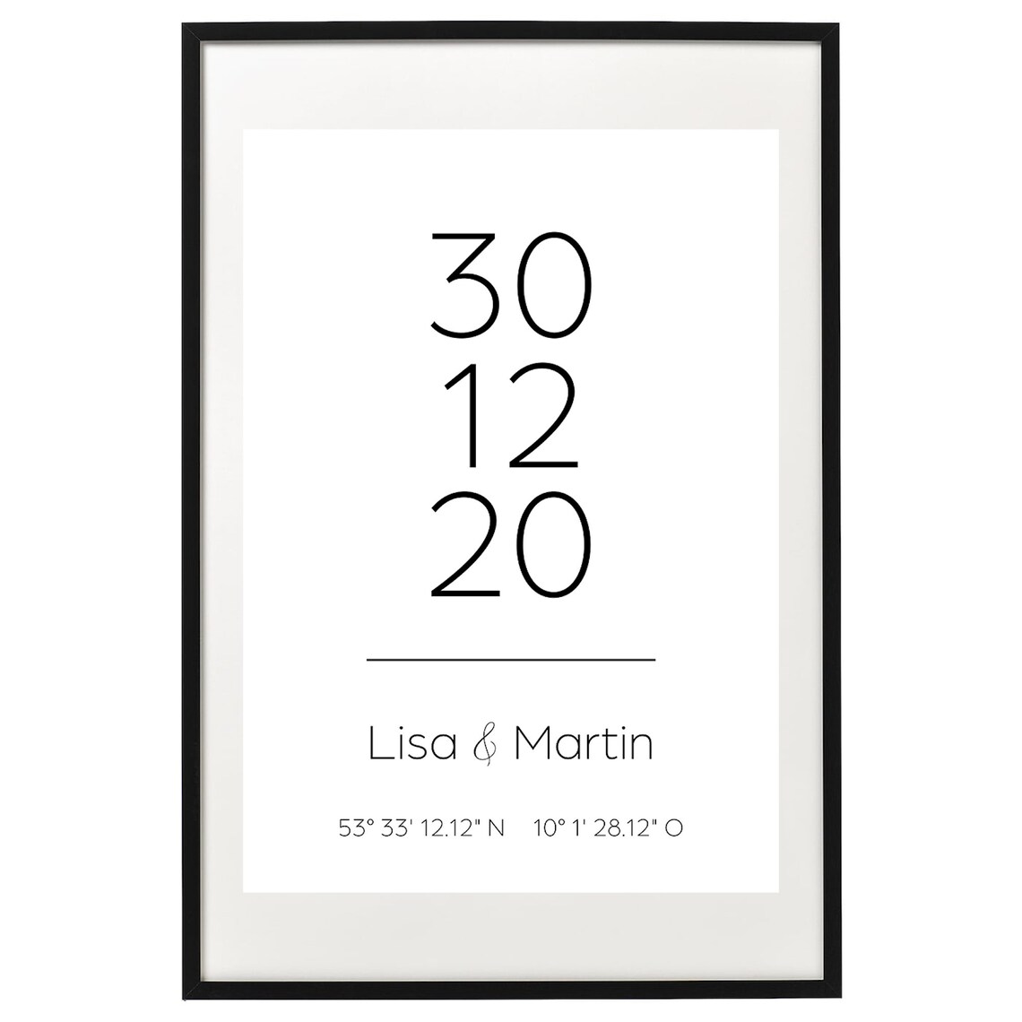 Personalized Wedding Day Coordinates Poster - Image 2