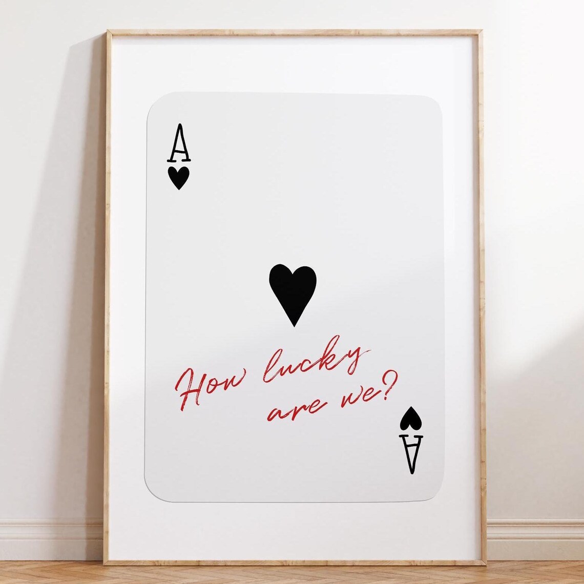 Ace Of Hearts Lucky You Poster, Preppy Y2K Art Print