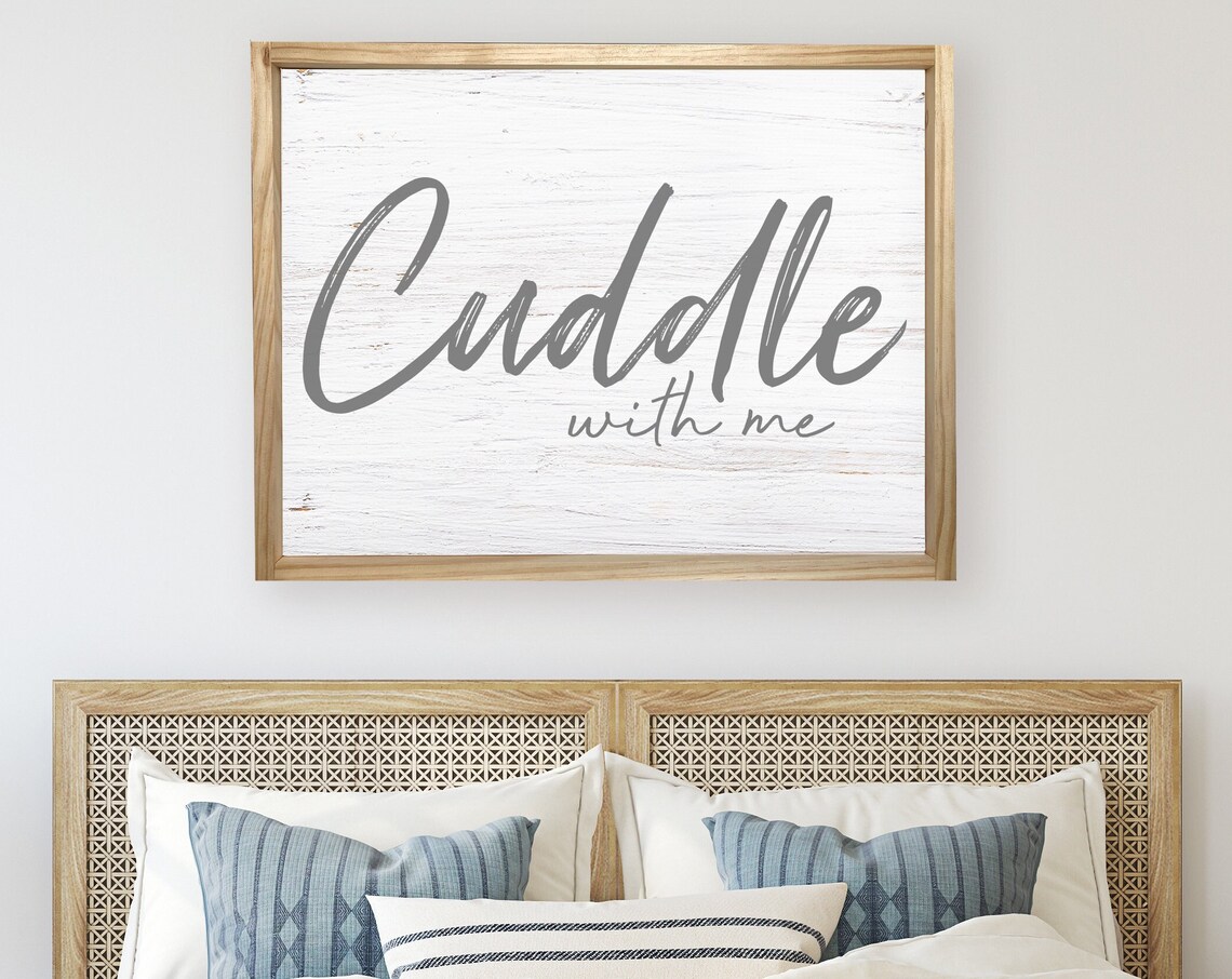 Cuddle With Me Faux Whitewashed Wood Art Print