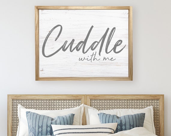 Cuddle With Me Faux Whitewashed Wood Art Print