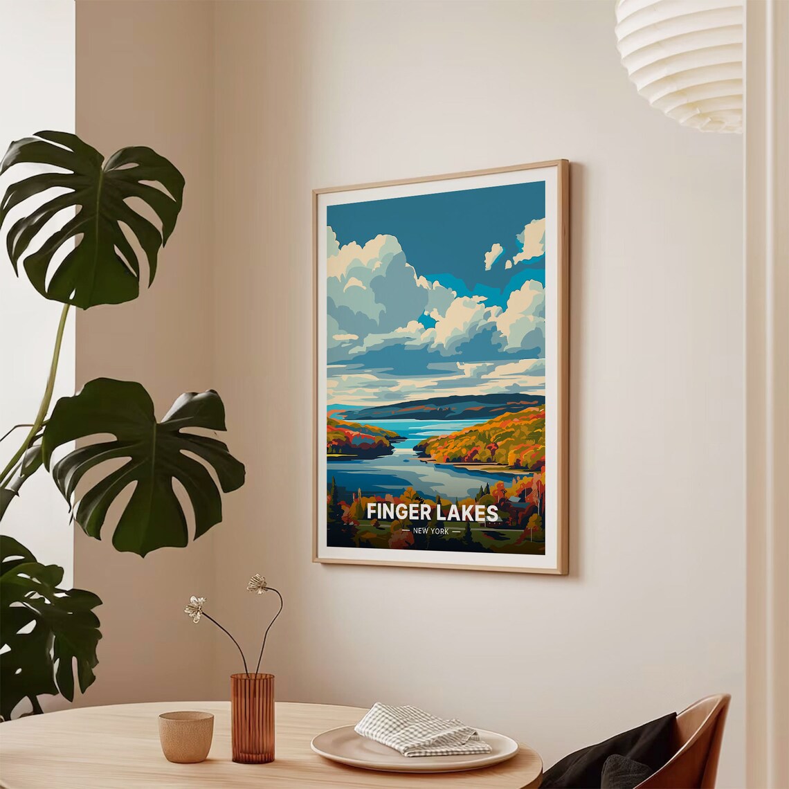 Finger Lakes Travel Poster, New York Landscape Art - Image 2