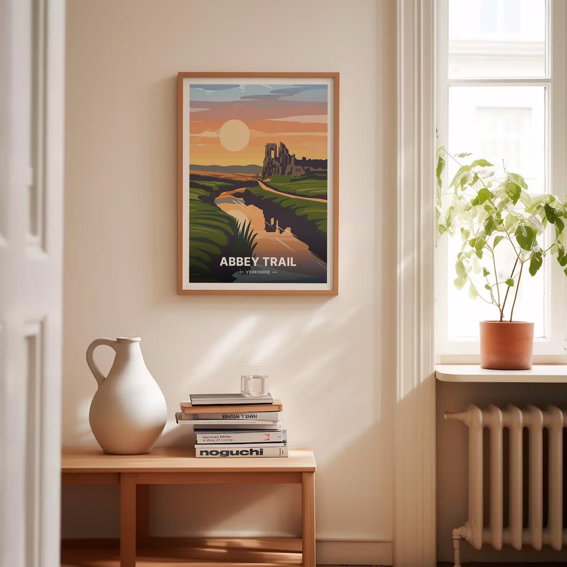 Abbey Trail Yorkshire Sunset Abbey Ruins Vintage Travel Poster - Image 4