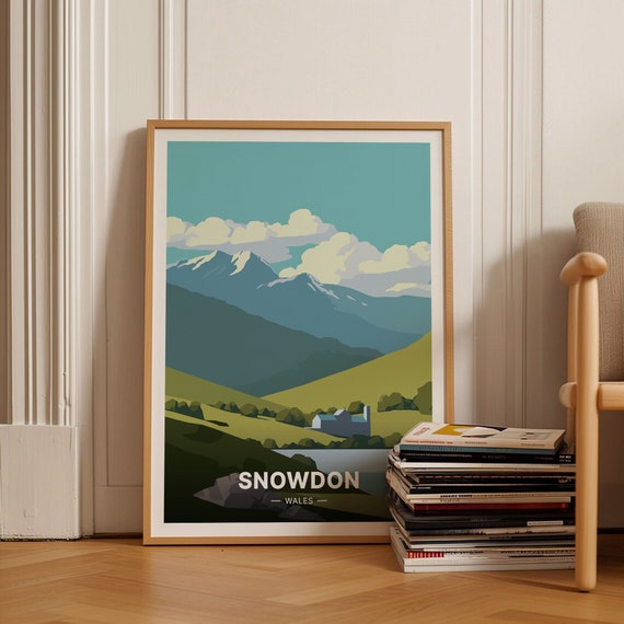 Mount Snowdon Poster Wales Landscape Snowdonia Park Welsh Travel Decor Hiking Adventure Gift C20 192