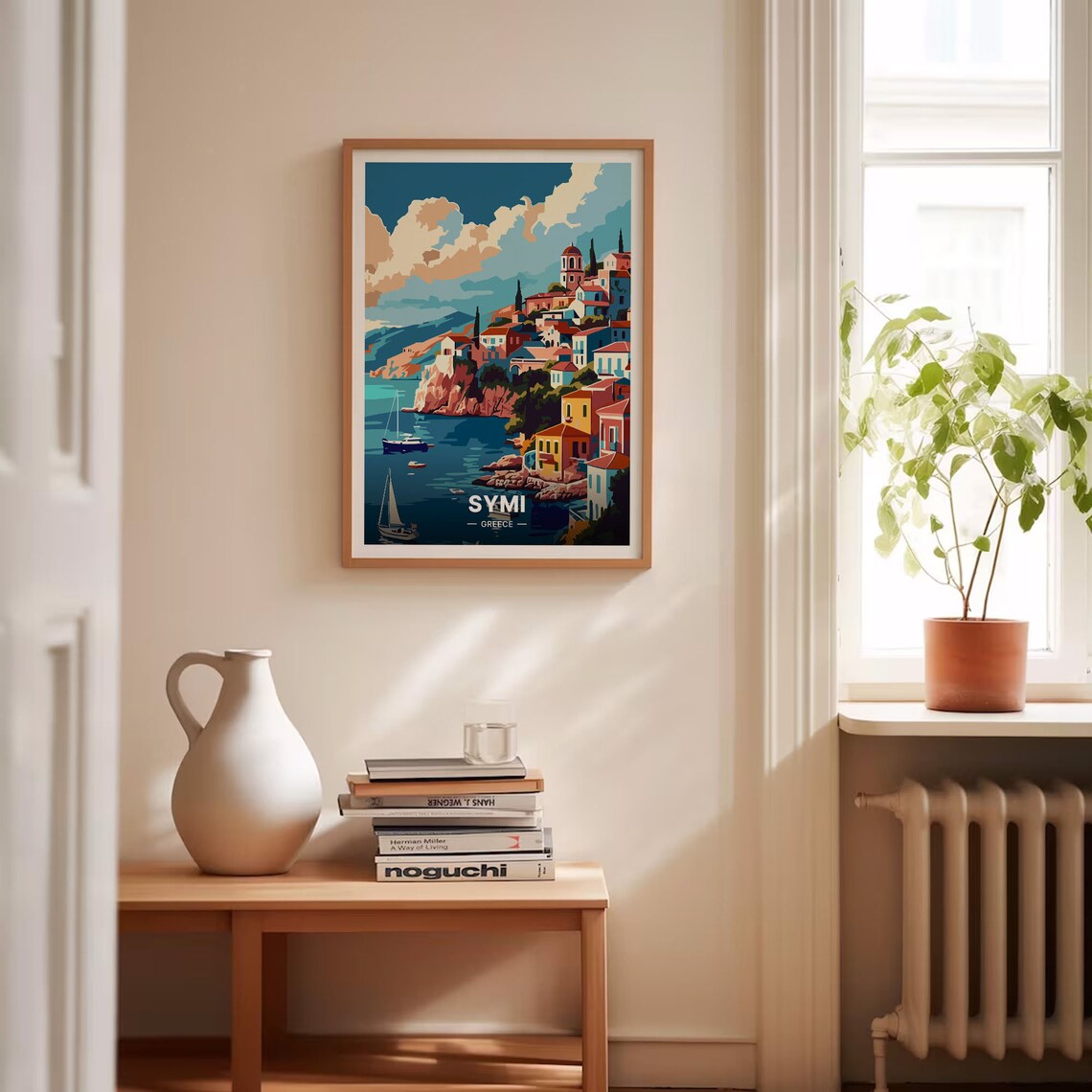 Symi Greece Colorful Harbor Hillside Sailboats Island Travel Poster - Image 4