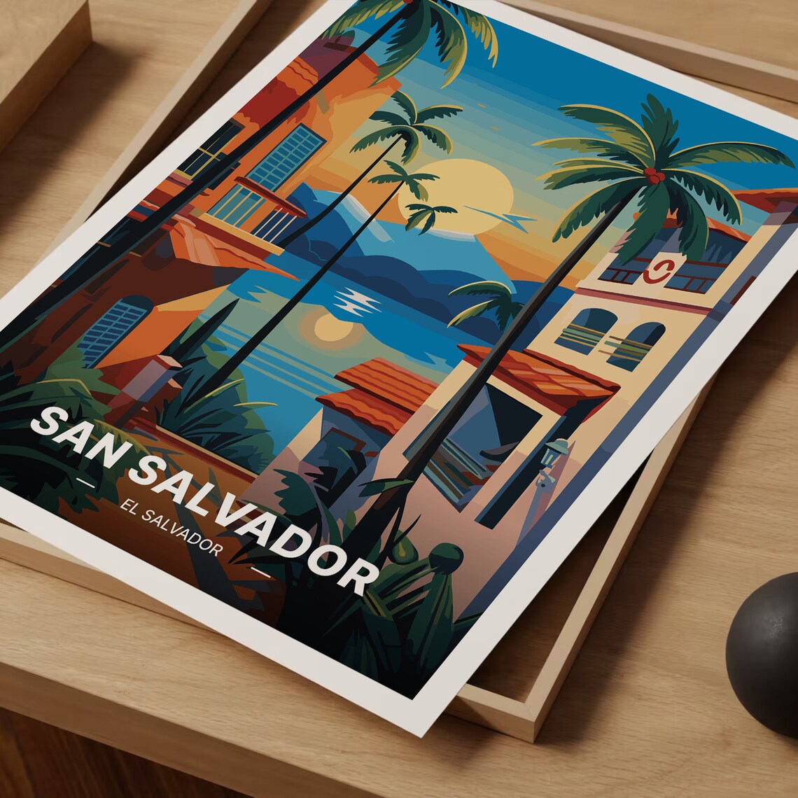 San Salvador Travel Poster, Cityscape Wall Decor - Image 3