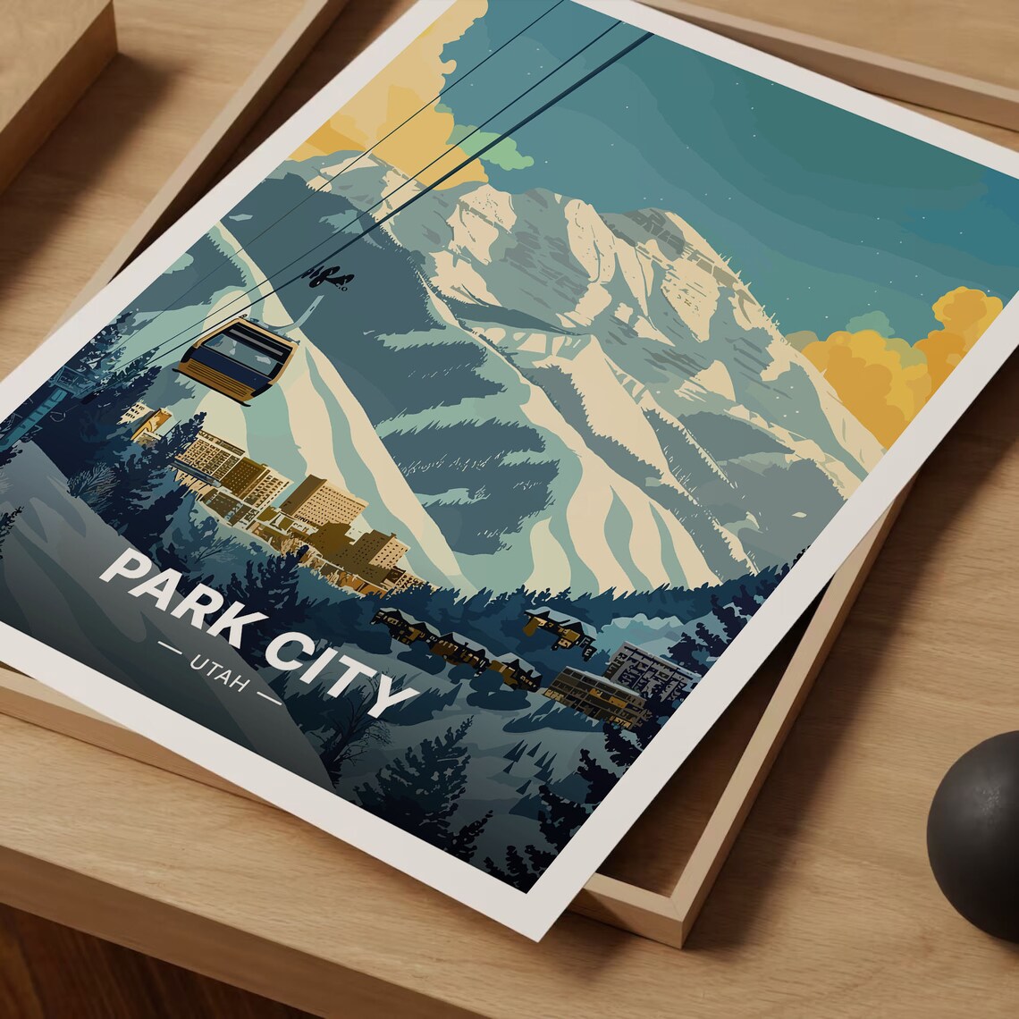 Park City Utah Ski Poster, Winter Travel Poster - Image 3