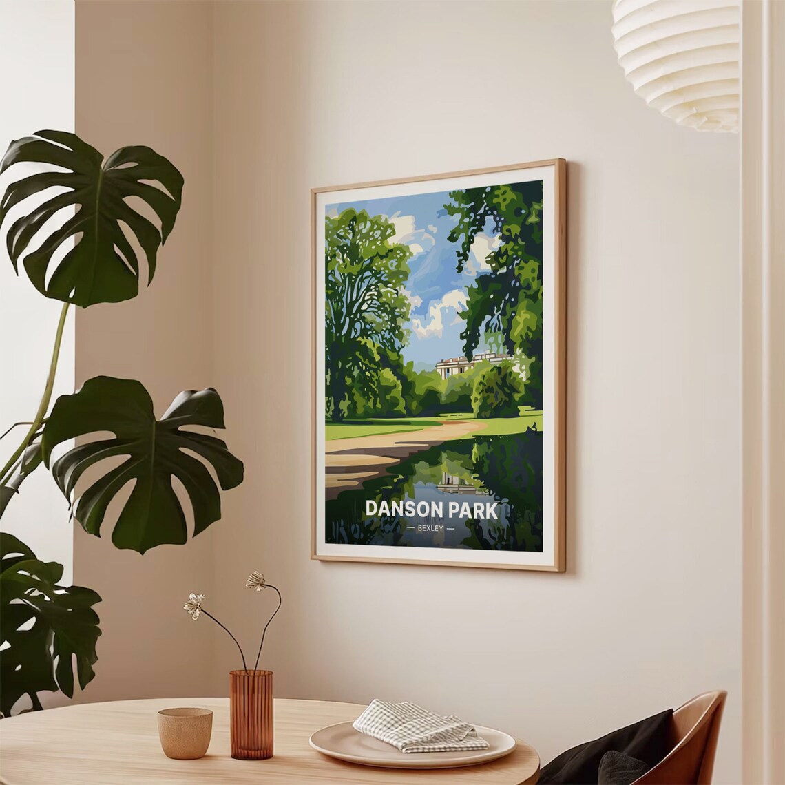 Danson Park Bexleyheath Retro Travel Poster - Image 2