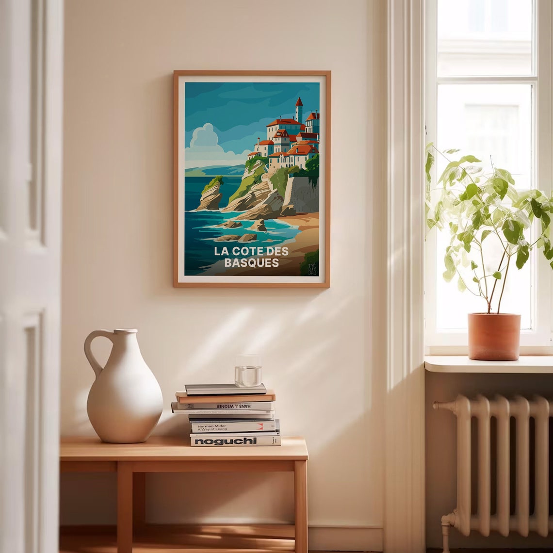 La Cote des Basques French Coast Clifftop Town Sea View Poster - Image 4