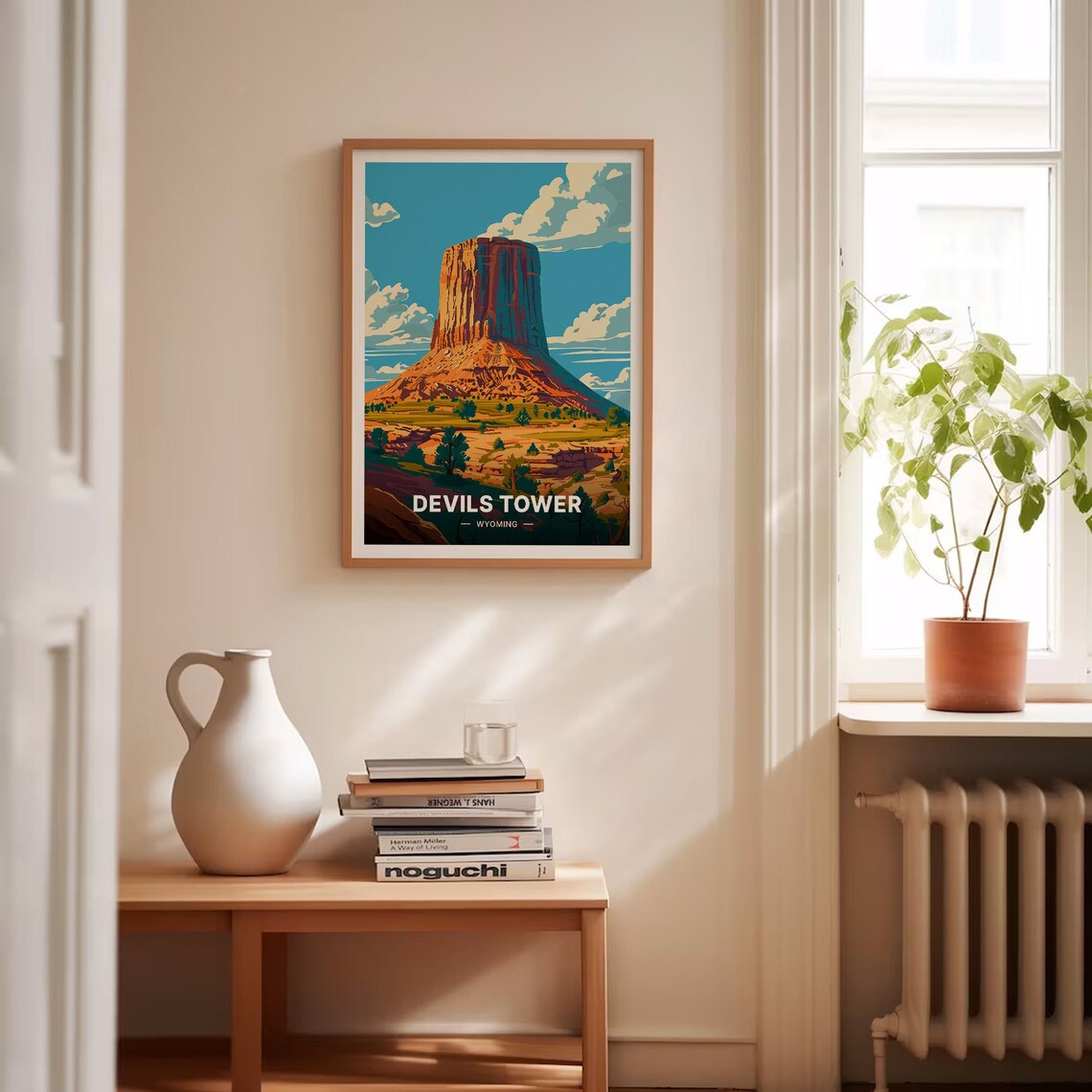 Devils Tower Poster, Wyoming Landscape Travel Art - Image 4