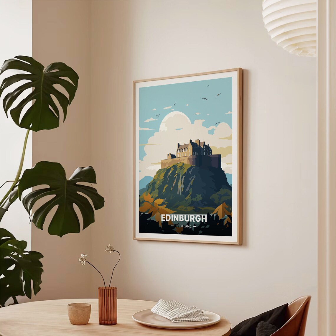 Edinburgh Scotland Castle On The Rock Skyline View Travel Poster - Image 2