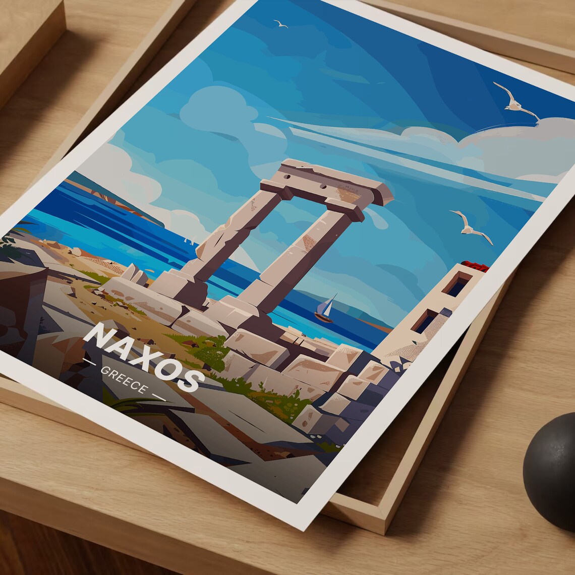 Naxos Greece Travel Poster, Greek Island Travel Poster - Image 3