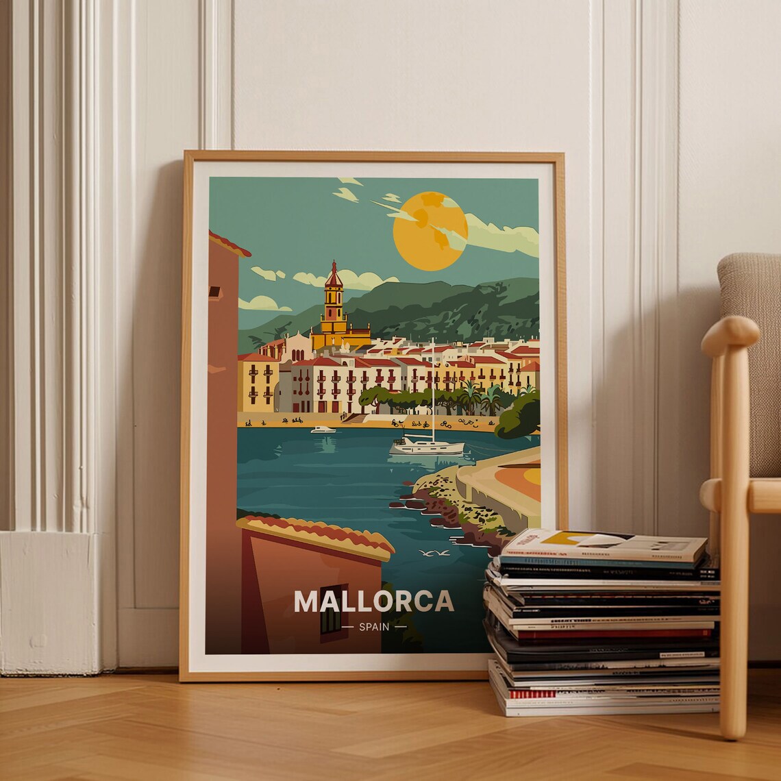 Mallorca Spain Travel Poster, Mediterranean Decor